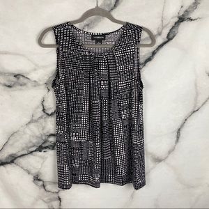 Liz Claiborne Black and White Grid Tank Top